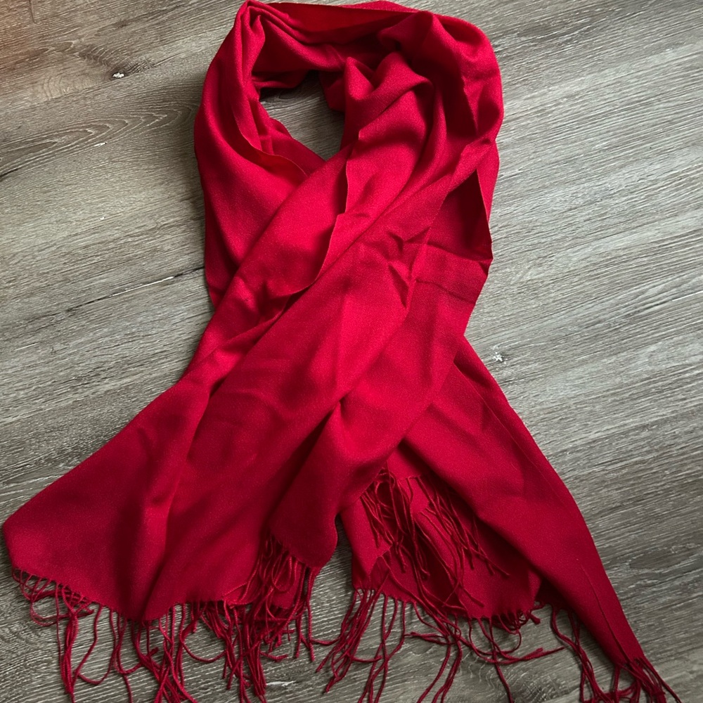 PASKMINA 100% CASHMERE LIPSTICK RED LADIES SCARF